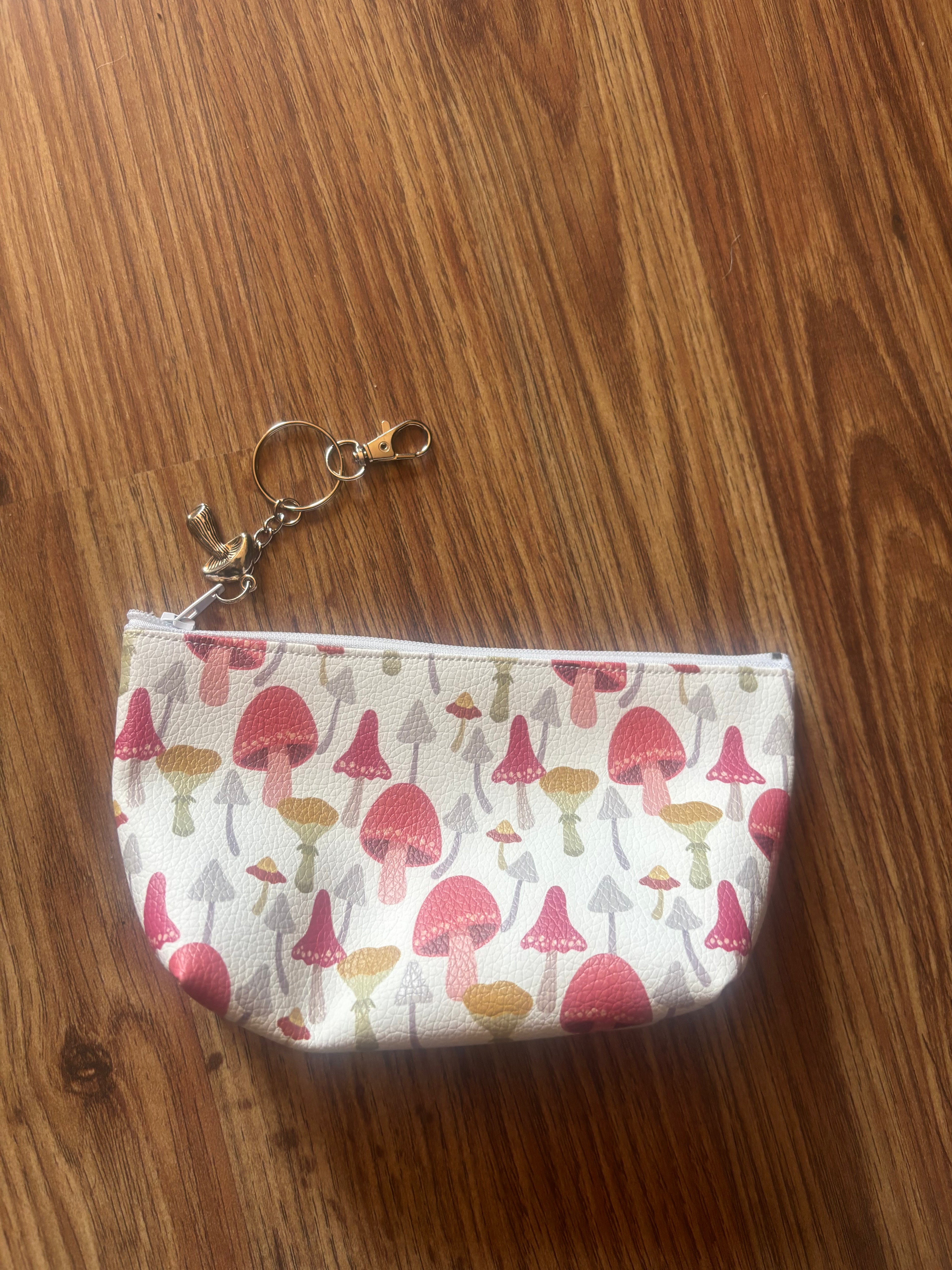 Wild mushroom with keychain vinyl bag